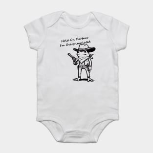 Hold On Partner Im Overstimulated Baby Bodysuit